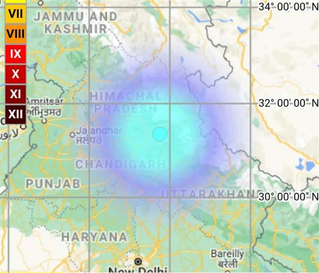 earthquake in himachal pradesh earth shaken in shimla early morning