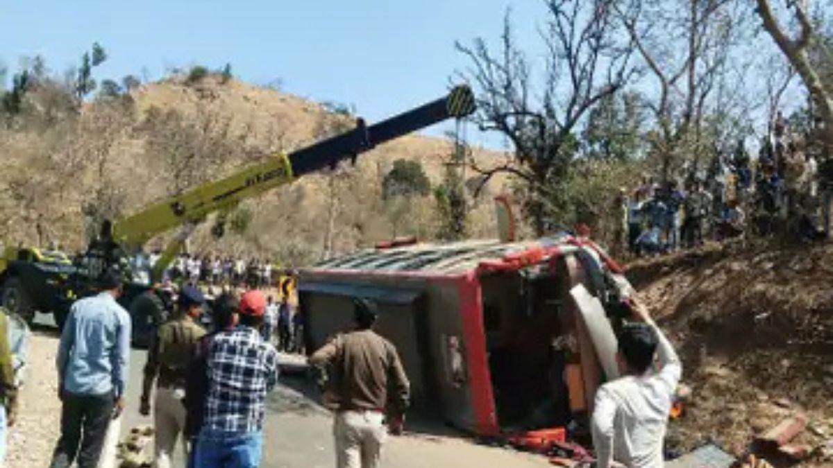 road accident in udaipur two people died and 28 injured as a bus overturned the family was going to a reception