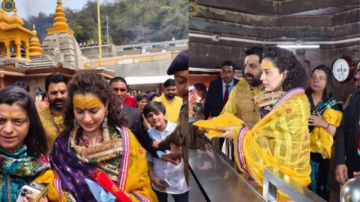 हिमाचल के कांगड़ा पहुंची बॉलीवुड अभिनेत्री कंगना रनौत