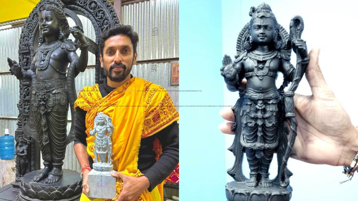 arun yogiraj made another small ram lalla stone murti in free time at ayodhya