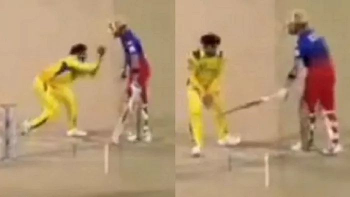 CSK vs RCB: कोहली को पसंद नहीं आई जडेजा की हरकत। फोटो क्रेडिट- एक्स