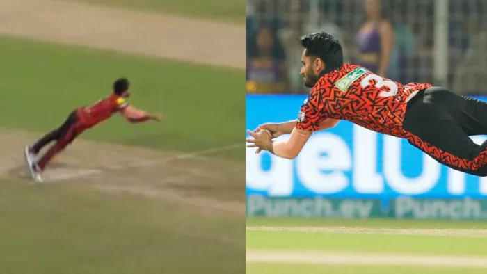 KKR vs SRH: मयंक मार्कंडेय ने लपका हैरतअंगेज कैच।
