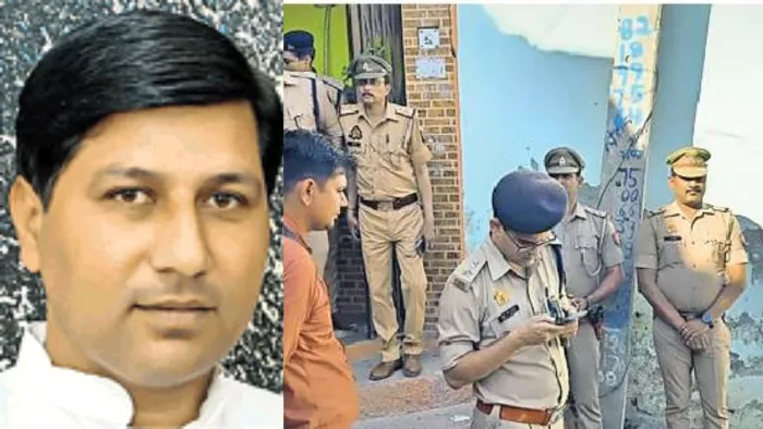 Saharanpur Murder Case: आरोपित योगेश और मौके पर पहुंचे एसएसपी।
