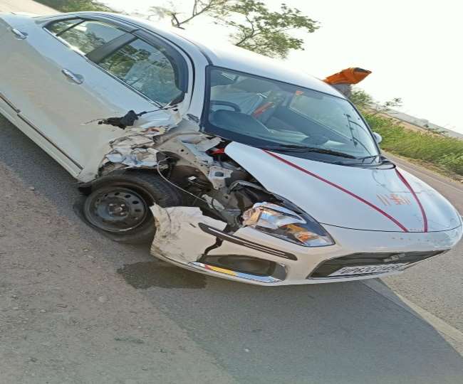 accident in prayagraj bike rider youth dies due to uncontrollable car collision