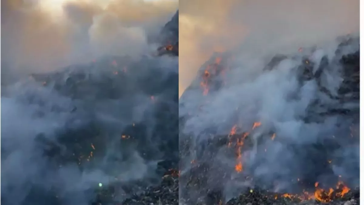 Landfill Fire Gurugram: दिल्ली के बाद गुरुग्राम के कूड़े के पहाड़ में लगी आग, दमकल की 10 गाड़ियां पहुंची