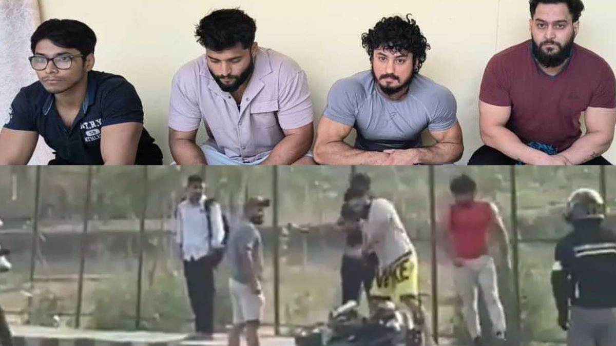 ncr gurgaon scorpio borne arrested for assaulting bike riders and damaging bike in gurugram