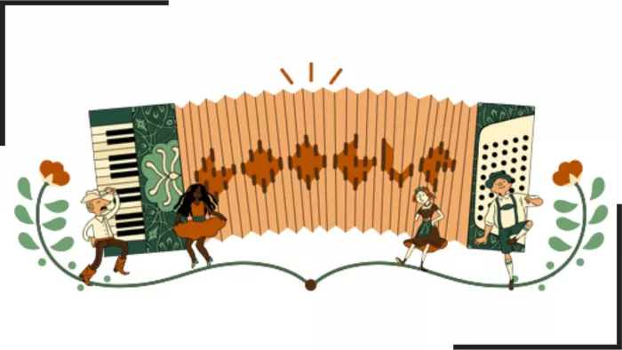 जर्मन वाद्य यंत्र अकॉर्डियन के लिए गूगल ने बनाया यह खास डूडल (Image Source: Google)
