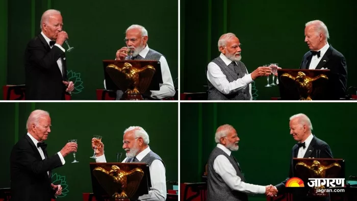 पीएम मोदी ने बाइडन के साथ किया चीयर्स, लोग पूछ रहे हैं गिलास में क्या था?