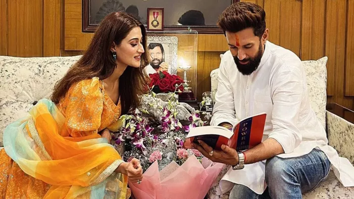 चिराग पासवान के साथ आरुषि निशंक ( इंस्टाग्राम फोटो)