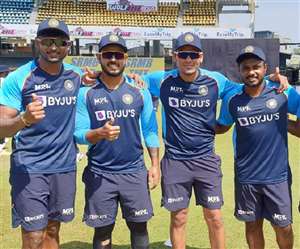 संजू सैमसन, नितिश राणा, राहुल चाहर, चेतन साकरिया और कृष्णप्पा गौतम का वनडे डेब्यू- फोटो ट्विटर पेज