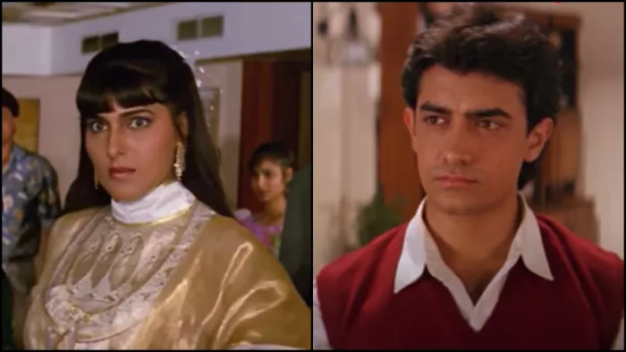 Navneet Nishan remembered her kissing scene with Aamir Khan in Hum Hain Rahi Pyar Ke movie. Photo- YouTube