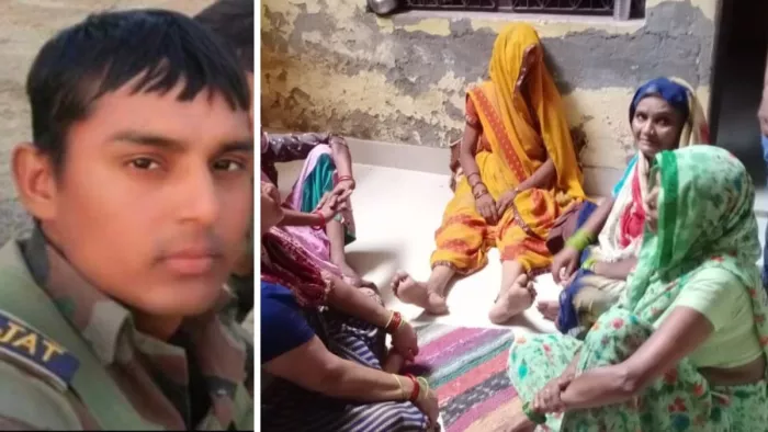 गांव नगला मनी में फौजी की मौत के बाद विलाप करतीं महिलाएं। जवान का फाइल फोटो। जागरण