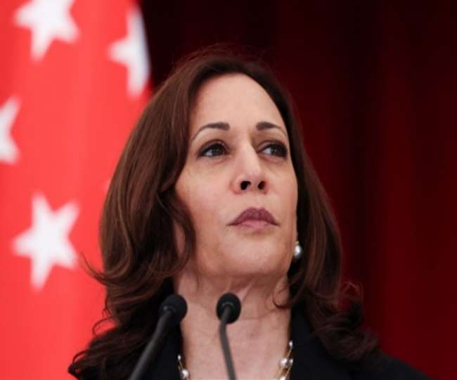 kamala harris says us focus on afghan evacuations and pledges open south china sea