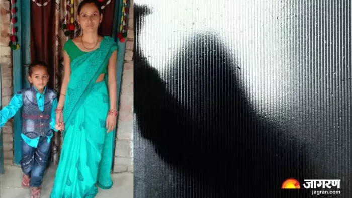 पांच वर्षीय पुत्र के साथ पूजा कुमारी। फोटो- जागरण
