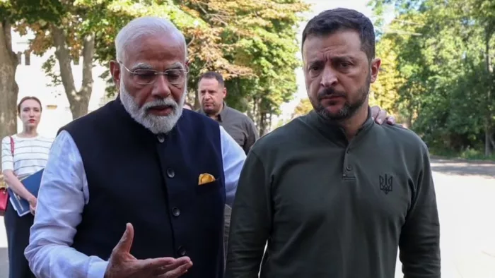 प्रधानमंत्री नरेंद्र मोदी यूक्रेन की राजधानी कीव पहुंचे। (फोटो सोर्स: एएनआई)