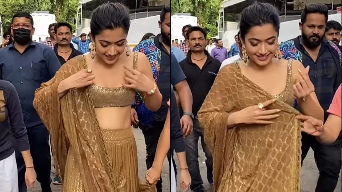 Rashmika Mandanna Oops Moments: रश्मिका मंदाना हुईं ऊप्स मोमेंट का शिकार, स्टाइलिश ने किया बचाव, देखें वीडियो