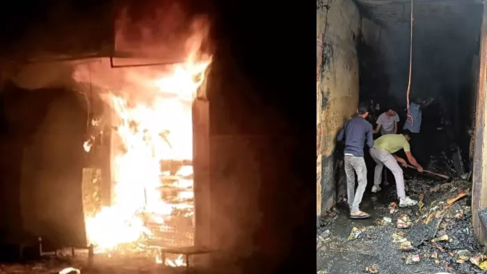Haridwar: मंगलौर के मेन बाजार में एक कन्फेक्शनरी की दुकान में लगी आग