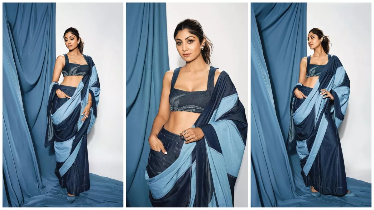 Demin Saree Trend: अगले शादी-इवेंट  में नजर आना है सबसे हटके, तो ट्राई करें शिल्पा शेट्टी का ये डेनिम साड़ी लुक