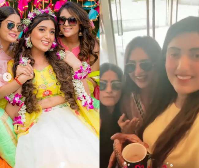 yeh hai mohabbatein fame actress shireen mirza wedding divyanka tripathi aly goni and krishna mukherjee dance on haldi ceremony