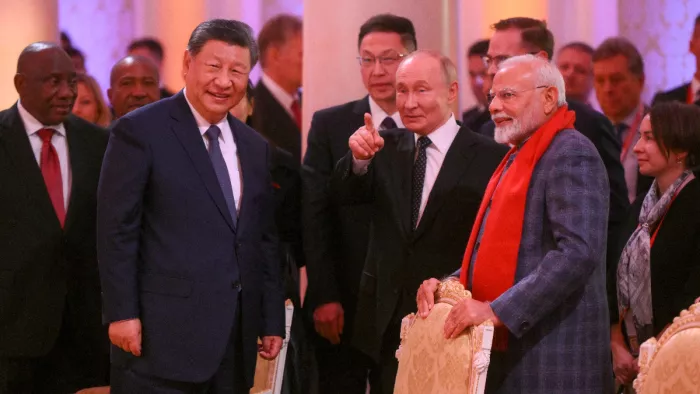 BRICS summit 2024: पीएम मोदी, व्लादिमीर पुतिन और शी चिनफिंग। (फोटो- रॉयटर्स)