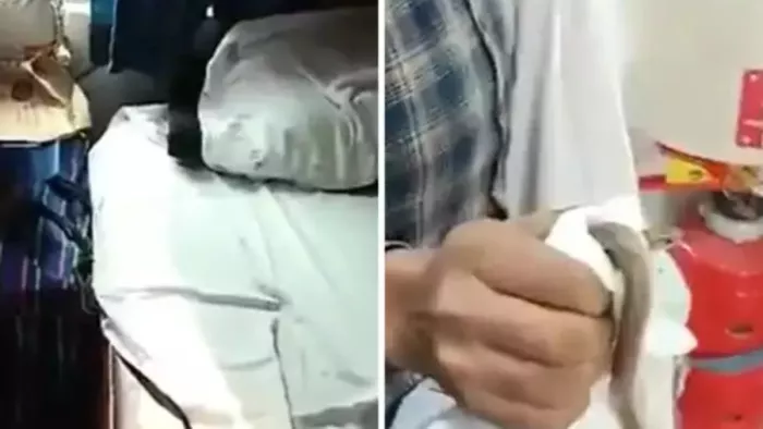 गोवा जाने वाली ट्रेन के AC कोच में मिला सांप (फोटो- X हैंडल)