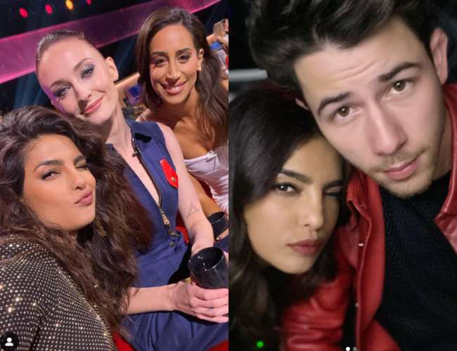 Priyanka Chopra with sisters in law and Nick Jonas. Photo- Instagram