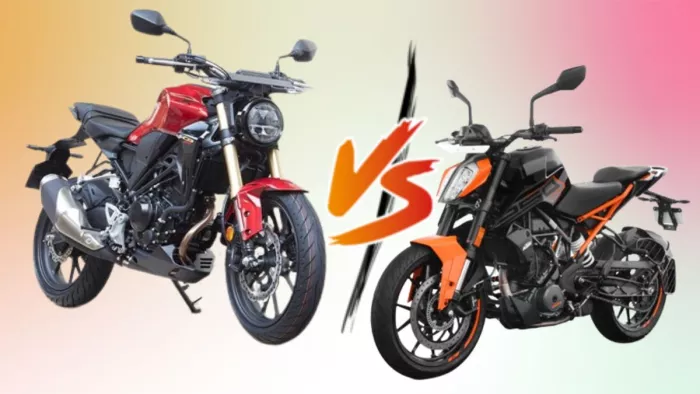 आइए, जान लेते हैं कि KTM 250 Duke औऱ Honda CB300R में कौन बेहतर है।