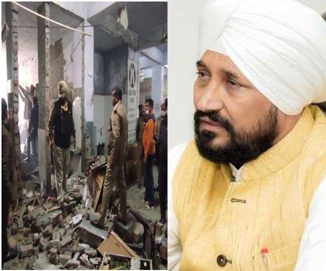 लुधियाना ब्लास्ट के बाद घटनास्थल पर पहुंच रहे सीएम चन्नी।