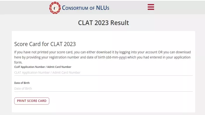 CLAT result 2023 क्लैट रिजल्ट 2023 देखने के लिए आधिकारिक वेबसाइट, consortiumofnlus.ac.in पर विजिट करें।