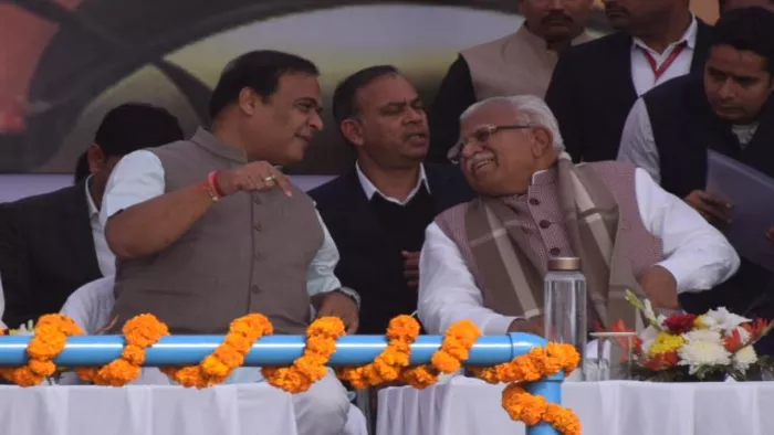 Gita Mahotsav News: मुख्यमंत्री मनोहर लाल के साथ असम CM हिमंता बिस्वा शर्मा भी मौजूद रहे।