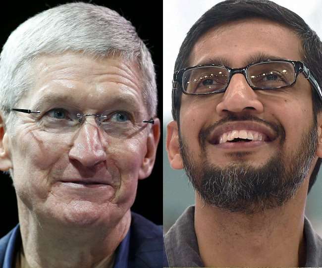 Apple CEO Tim Cook and Google CEO Sundar Pichai welcomed ...