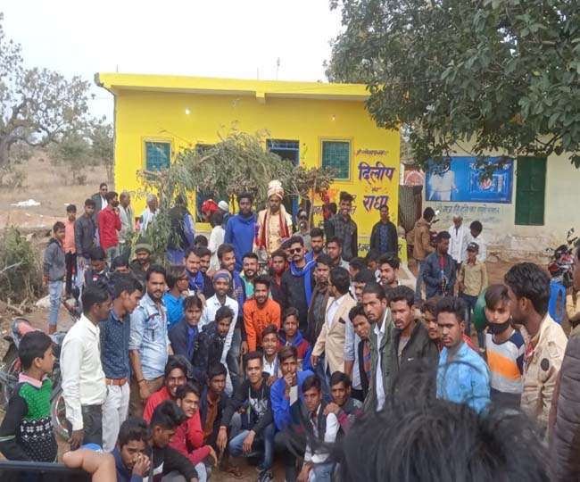 After leaving the procession, some anti-social elements vandalized vehicles in the village.