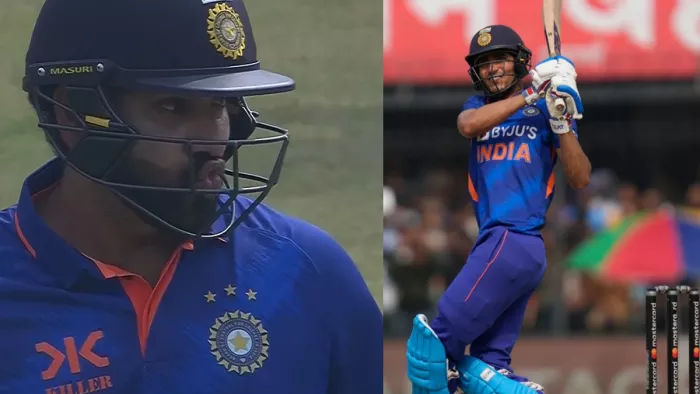 Shubman Gill Six Rohit Sharma Reaction goes Viral IND vs NZ 3rd ODI