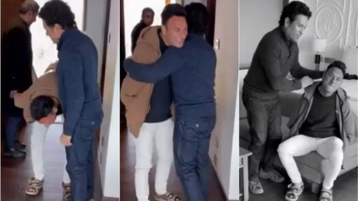 सचिन ने की आमिर हुसैन से खास मुलाकात। फोटो क्रेडिट- एक्स