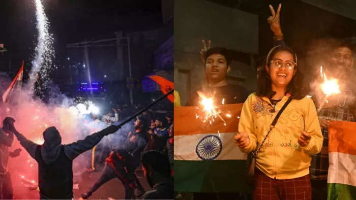 Team India Victory: भारत की पाकिस्तान पर जीत का जश्न, देखिए Photos