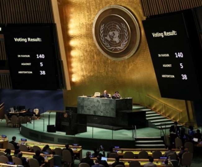 भारत ने संयुक्त राष्ट्र महासभा में मानवीय संकट के मसले पर मतदान प्रक्रिया में भाग नहीं लिया। (Photo REUTERS)