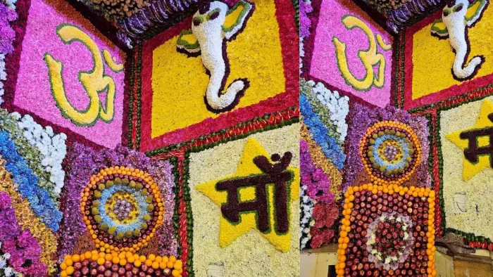 देसी विदेशी फल और फूलों से महका माता वैष्णो देवी का दरबार