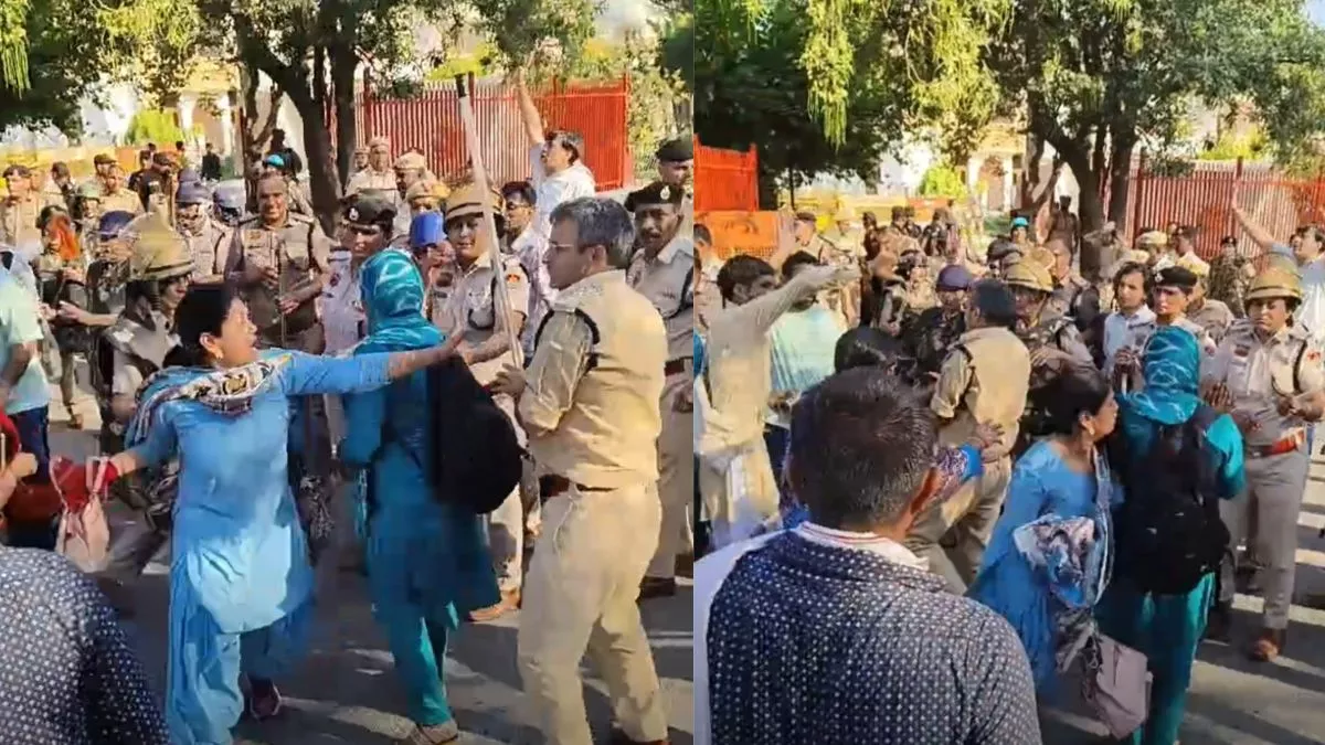 कुरुक्षेत्र में CM आवास घेरने जा रहे NHM कर्मियों पर पुलिस का लाठीचार्ज, इन मांगों के लिए कर रहे थे आंदोलन