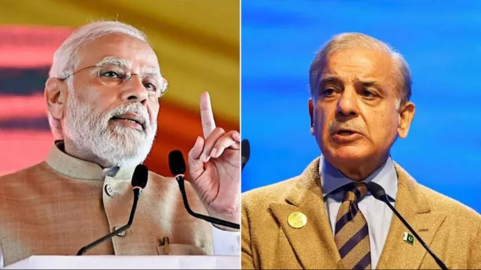 भारत के प्रधानमंत्री नरेंद्र मोदी और पाकिस्तानी पीएम शहबाज शरीफ (Photo Jagran Graphics)