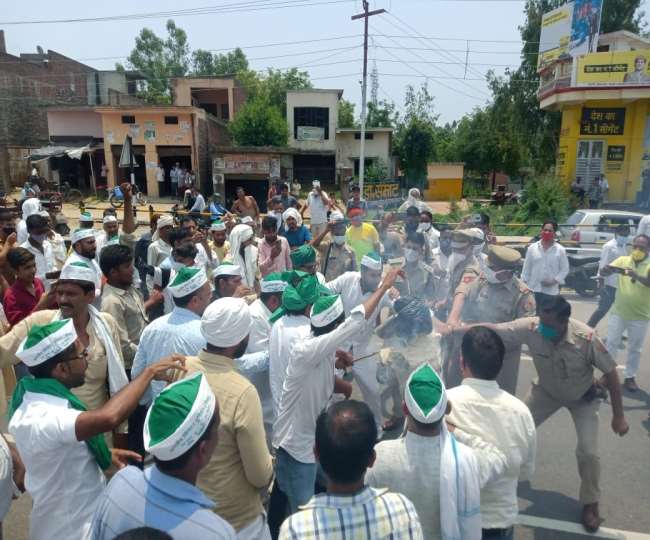 kisan andolan highway jammed in protest against inflation and agricultural laws in muzaffarnagar and clashed with police