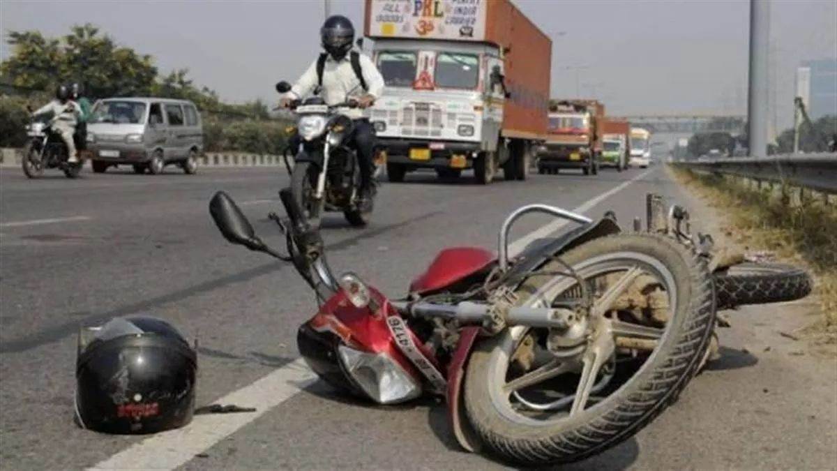 road accident unidentified truck kills biker in bhojpur