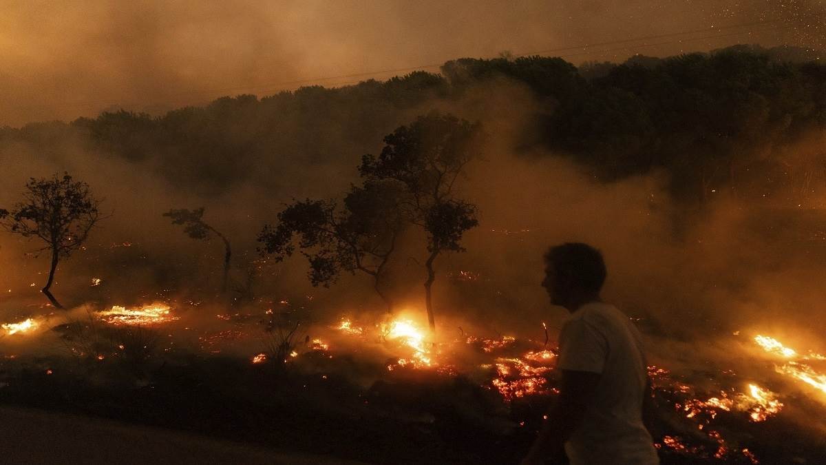 greece forest fire broke out again in greece 20 people died many house burnt in fire