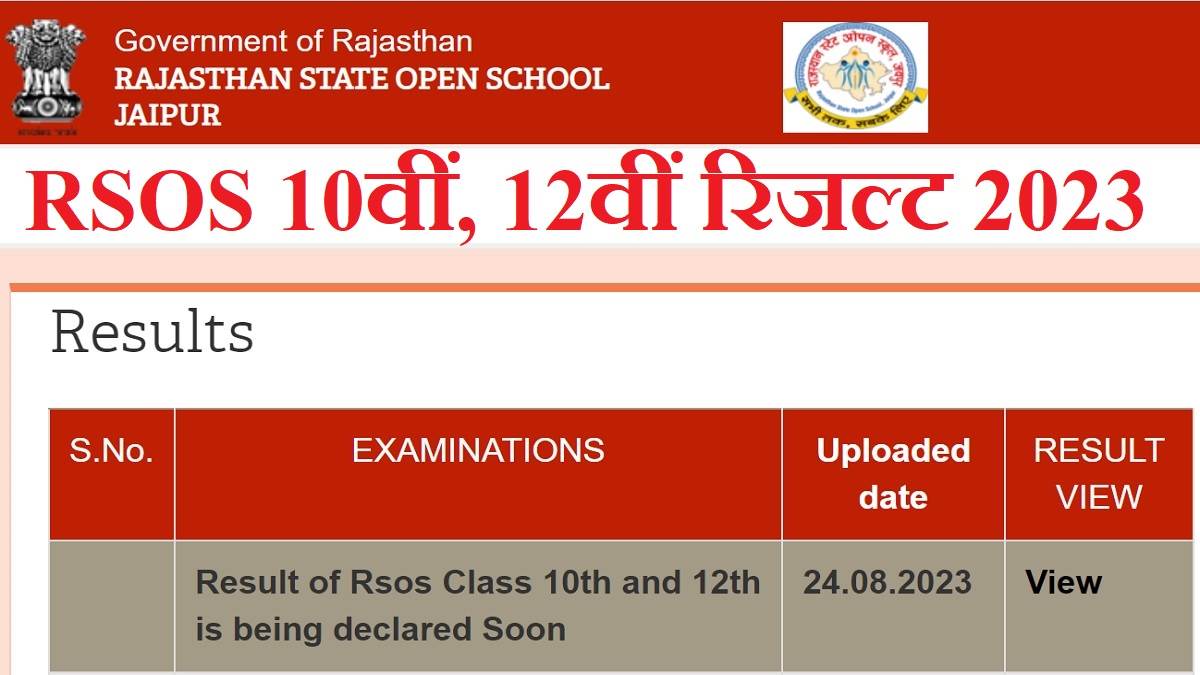 rsos result 2023 rajasthan state open 10th 12th result will be declared shortly on education rajasthan gov in check results with these steps
