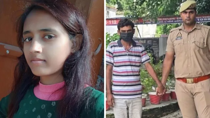 पुलिस हिरासत में आरोपी, मृतका का फाइल फोटो। जागरण