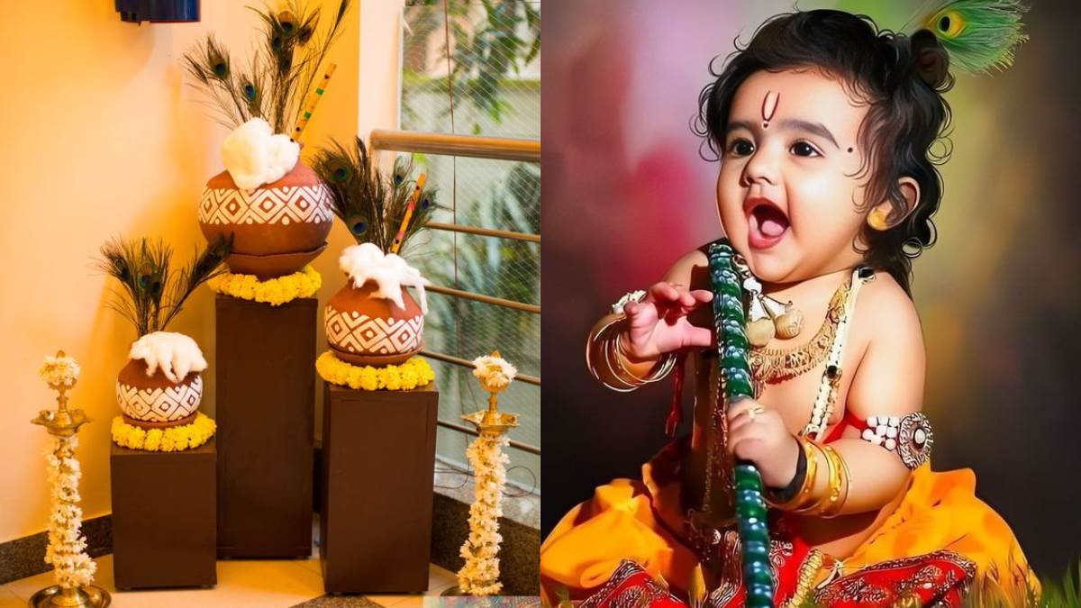 krishna janmashtami decoration for celebrating the festival with great fervour