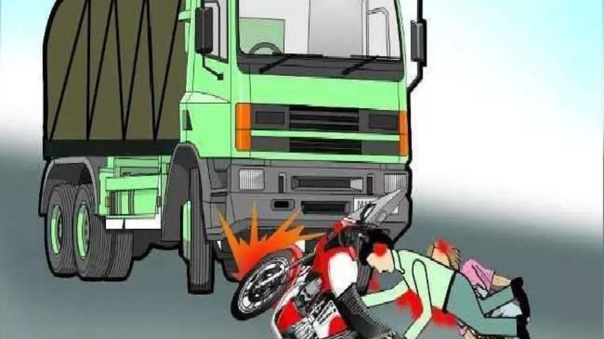 प्रयागराज रीवा हाईवे पर ट्रक से टक्कर होने पर बाइक सवार एक युवक की मौत हो गई