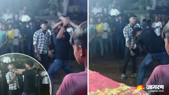 युवक को भरी भीड़ के सामने की गई पिटाई।