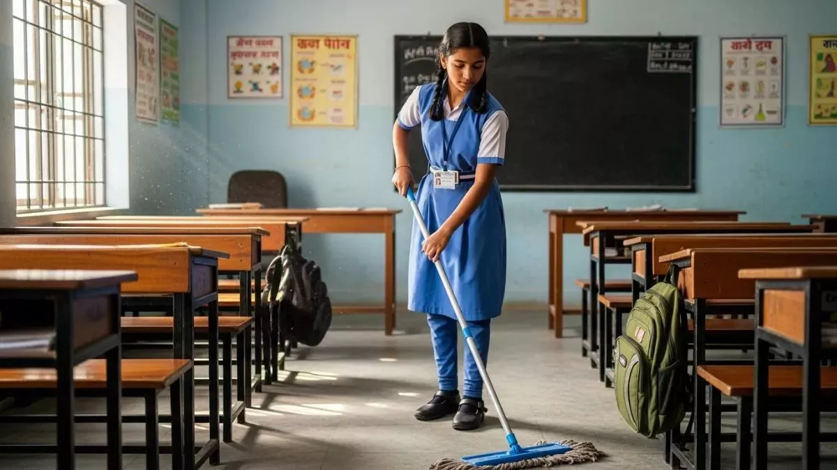 सोनीपत में छात्रा से क्लास में पोछा लगवाने पर हरियाणा मानवाधिकार आयोग का एक्शन, प्रिंसिपल पर गिरेगी गाज!