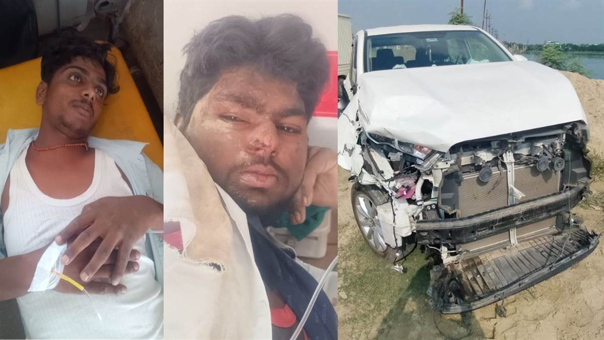 gorakhpur news two polytechnic students injured in car bike collision
