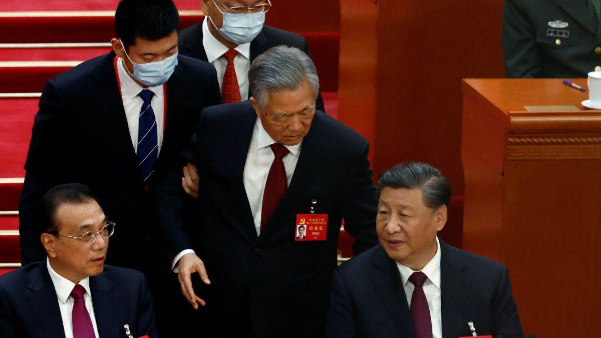 china former leader hu leaves event from party congress